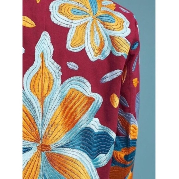 Anthropologie Sz M Woodstock Embroidered Jacket - Picture 2 of 4